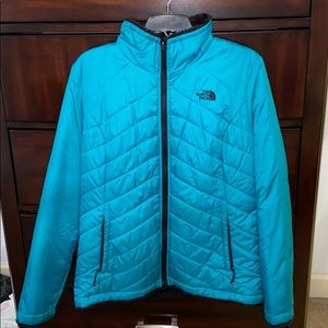 North Face teal reversible jacket